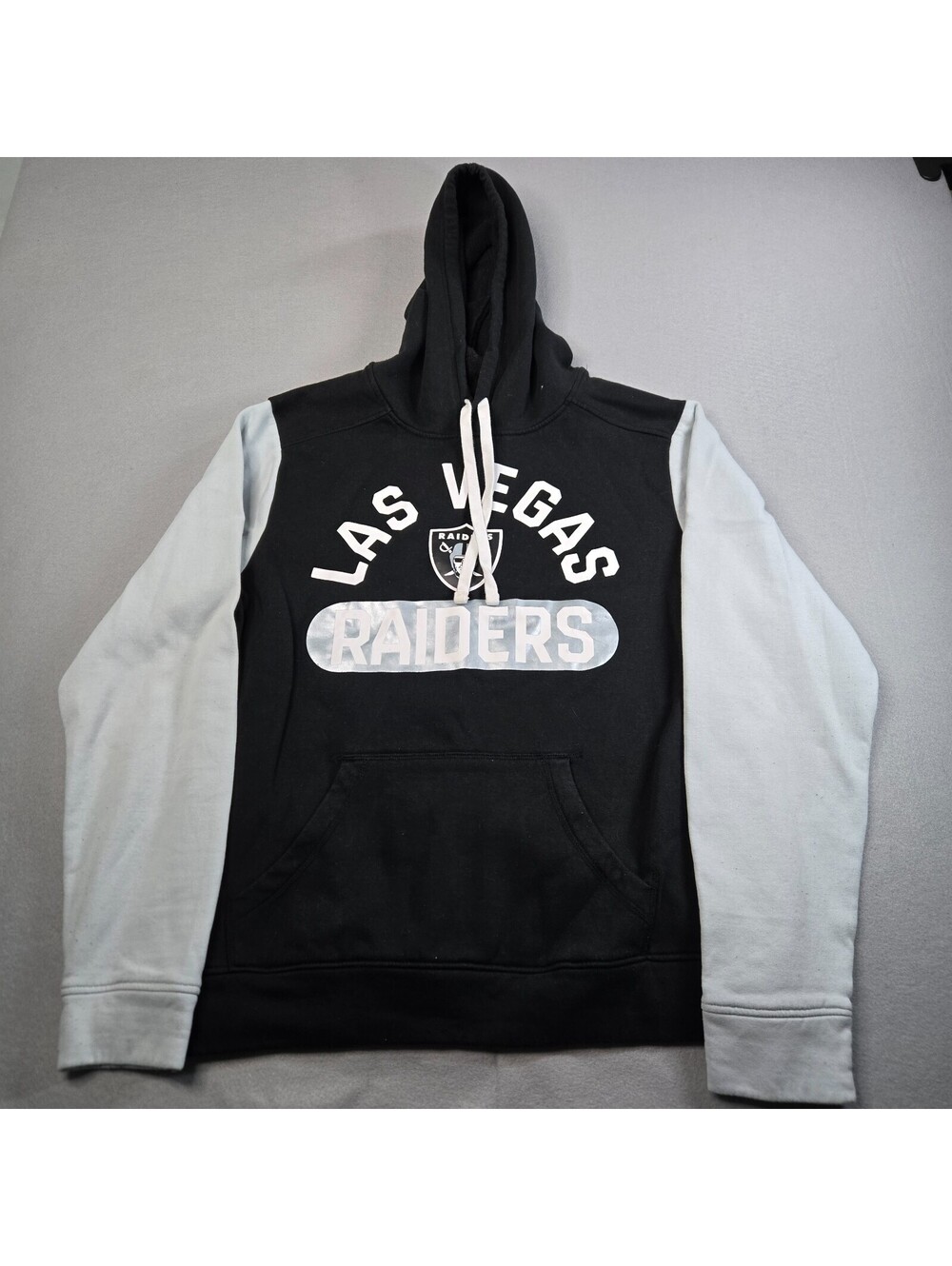Las Vegas Raiders Hoodie Pullover Fanatics Mens Sz L Black NFL Cotton/Poly Blend